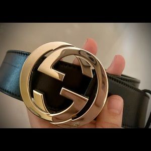 All black Gucci belt very good condition